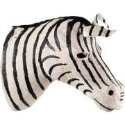 Clayre & Eef Wanddecoratie Zebra 27 cm Zwart Wit Papier Ijzer Textiel ...