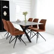Eettafel Edin Sintered Stone Marmerlook Grijs
