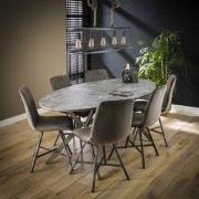 Ovale Eettafel Hayden Industrieel Betonlook 200x100