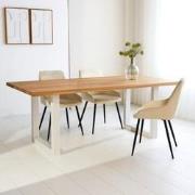 Eettafel Milas Eikenhout U-poot Wit