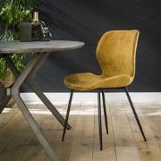 Set van 4 Eetkamerstoelen Velvet Geel Shawn