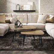 Salontafel set 2 Belle organisch metaal goud