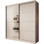 Meubella Kledingkast Azul - Beige - 205 cm - Met spiegel