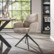 Set van 2 Draaibare Eetkamerstoelen Lilly Zandkleur - Met Armleuningen