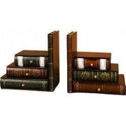 Decopatent - Vintage Houten Boekensteunen met 6 Lades - 2-Delige Set -...