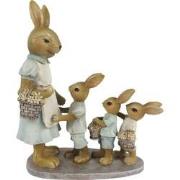 Clayre & Eef Beeld Konijn 19 cm Bruin Groen Polyresin Woonaccessoires