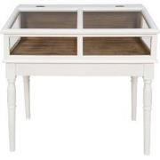 Clayre & Eef Vitrinekast  80x46x85 cm Wit Hout Glas Kastje