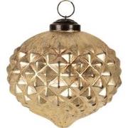 Clayre & Eef Kerstbal  Ø 10x10 cm Goudkleurig Glas Kerstboomversiering