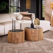 Hoyz Collection - Salontafel Slate Round - Leisteen - Set van 2