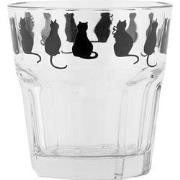 Clayre & Eef Waterglas 200 ml Transparant Glas Katten Drinkbeker