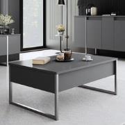 Rechthoekige Salontafel Antraciet Luxe 90x60 - Zilver Frame