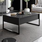Rechthoekige Salontafel Antraciet Luxe 90x60 - Zwart Frame