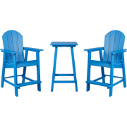 Beliani ADIRONDACK - Bistroset-Blauw-Synthetisch materiaal