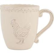 Clayre & Eef Mok  225 ml Beige Keramiek Rond Kip Theemok