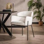Set van 2 Eetkamerstoelen Bouclé Lola - Met Armleuningen