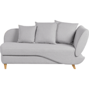 Beliani MERI - Chaise longue-Grijs-Kunstlinnen