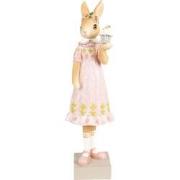 Clayre & Eef Beeld Konijn 28 cm Bruin Roze Polyresin