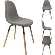 Eetkamerstoelen Phenix Set van 4 stuks - Eettafelstoel - Donkergrijs