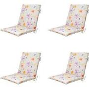 Madison -  Stapelstoelkussen Florina purple - Ca. 97x49 cm - Set van 4