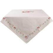 Clayre & Eef Tafelkleed  150x150 cm Beige Katoen Vierkant Rozen Tafell...