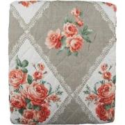 Clayre & Eef Bedsprei  140x220 cm Grijs Roze Katoen Polyester Rechthoe...