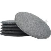6 stuks Stoelkussens Eetkamer Vilt tbv Kuipstoel 34 cm - Grijs