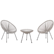 Beliani ACAPULCO II - Bistroset-Grijs-PE rotan