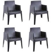 Box Tuinstoel Black 4 stuks