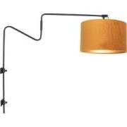Anne Lighting - wandlamp - Linstrom - zwart - metaal velours stof - sc...