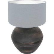 Anne Lighting - tafellamp - Lyons - zwart - hout linnen - Ø 40cm - E27...