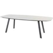 Manolo eettafel antraciet met geprint keramiek tafelblad 240 x 103 cm ...