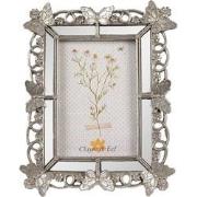 Clayre & Eef Fotolijst 13x18 cm Zilverkleurig Kunststof Glas Vlinders ...