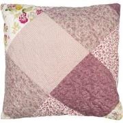 Clayre & Eef Kussenhoes 50x50 cm Paars Polyester Bloemen Sierkussenhoe...