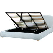 Beliani BLAGNAC - Tweepersoonsbed-Blauw-Polyester