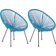 Beliani ACAPULCO II - Kuipstoel-Blauw-PE rotan