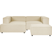 Beliani APRICA - Hoekbank-Beige-Kunstlinnen