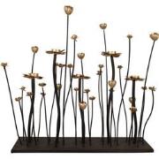 Clayre & Eef Kandelaar  69x15x66 cm Zwart Goudkleurig Ijzer Bloemen Ka...