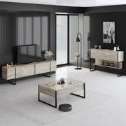 Meubelset Travertijn Luxe - Salontafel + TV Meubel + Dressoir Luxe - Z...