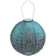 Solar lampion rond bazaar 30 cm zeeblauw