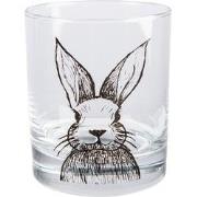 Clayre & Eef Waterglas 300 ml Transparant Glas Konijn Drinkbeker
