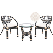 Beliani PECORINI - Bistroset-Zwart-Rotan