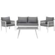 Beliani LATINA - Zitgroep-Wit-Aluminium