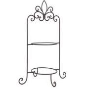 Clayre & Eef Etagère voor 2 borden  38x30x57 cm Bruin Ijzer Rond Borde...