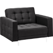 Beliani ABERDEEN - Fauteuil-Zwart-Fluweel