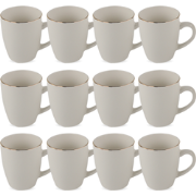 OTIX Koffiekopjes met oor - Mokken Set -Koffietassen - Wit met Goud - ...