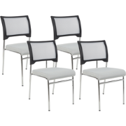 Beliani SEDALIA - Eetkamerstoel-Grijs-Polyester