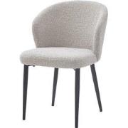 Livingfurn - Eetkamerstoel Laura Boucle Beige - Stof - Set van 2