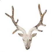 Clayre & Eef Wanddecoratie Hert 33x14x43 cm Beige Keramisch materiaal