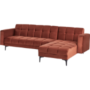 Beliani ALNES - Slaapbank-Rood-Fluweel
