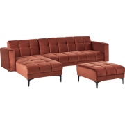 Beliani ALNES - Slaapbank-Rood-Fluweel